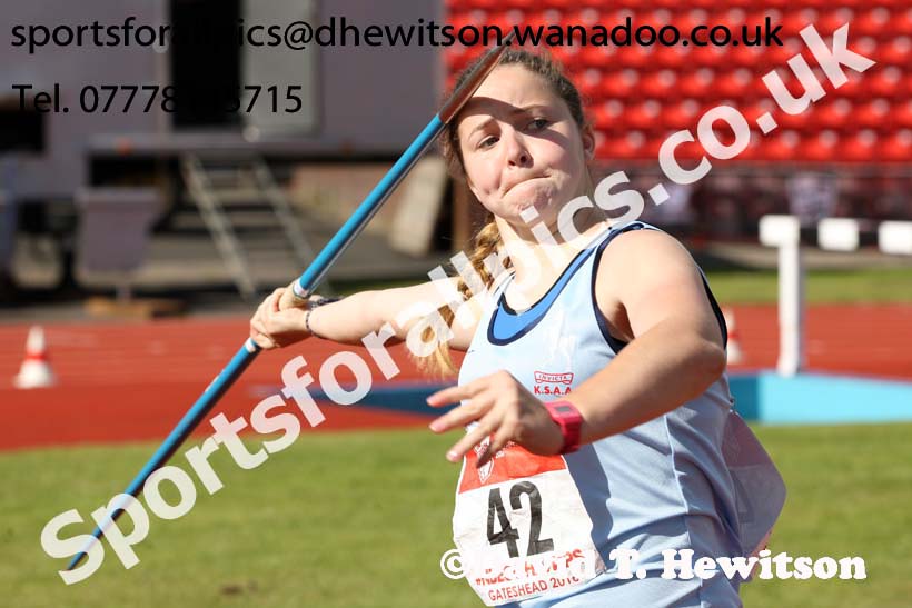 Inter girls javelin, English Schools Track and Field. Photo: David T. Hewitson/Sports for All Pics